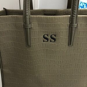 Olive Green Tote Bag spacious